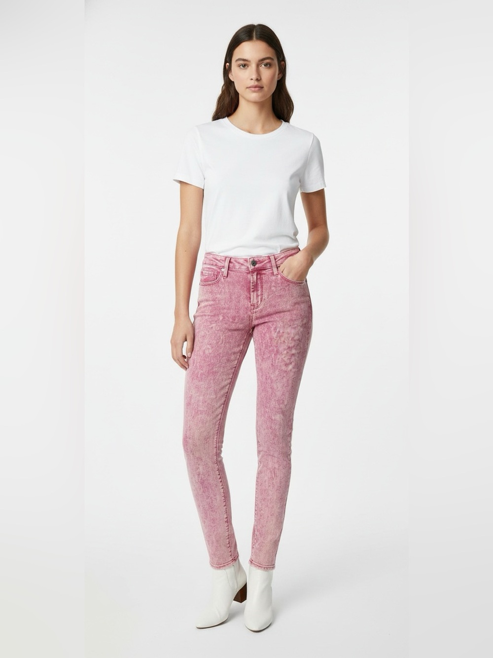 Old Navy Pink Acid Wash Rockstar Super Skinny Jeans, Size 4